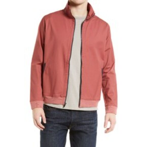 The Normal Brand Men's Size XL Red Chino Bomber Jacket Full Zip Elastic Hem - Picture 1 of 7